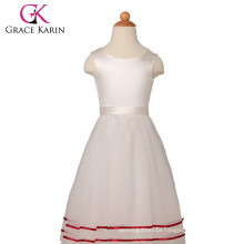 Grace Karin Sleeveless Satin Tulle Flower Girls Dresses For Wedding CL4831